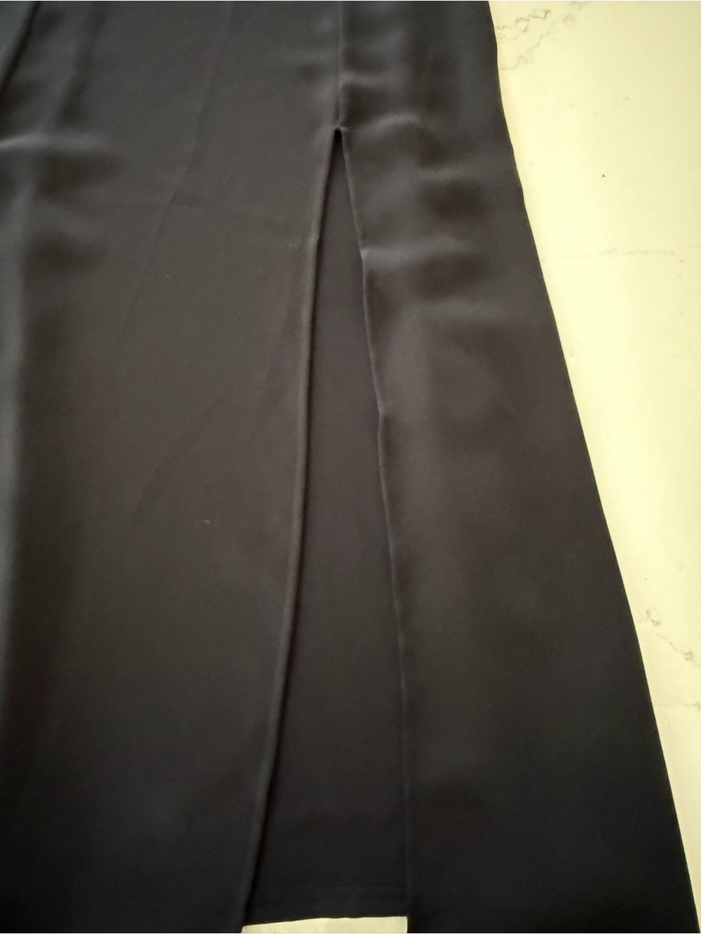 Aritzia Babaton Black Satin Slip Maxi Dress XS Elegant Minimalist Side Slit - Picture 4 of 4
